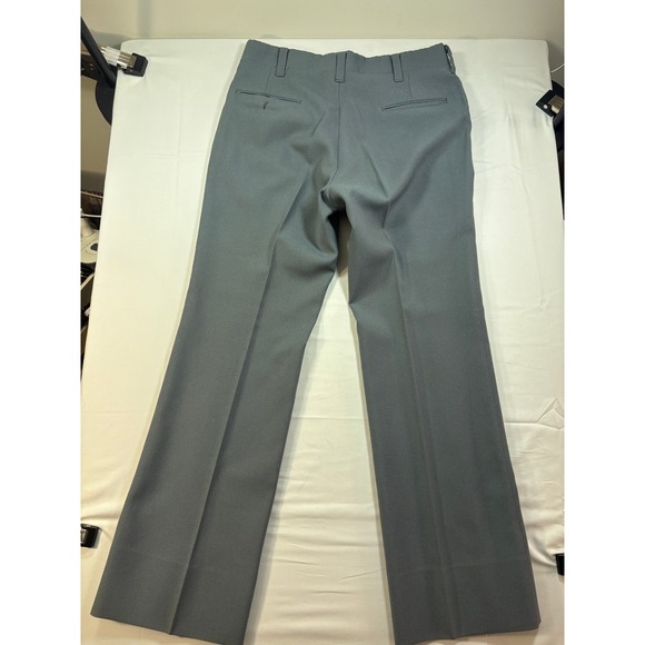 True Vintage Mens Gray Dress Pants Straight Trousers 32x31.5 Retro Slate Gray - Picture 10 of 10